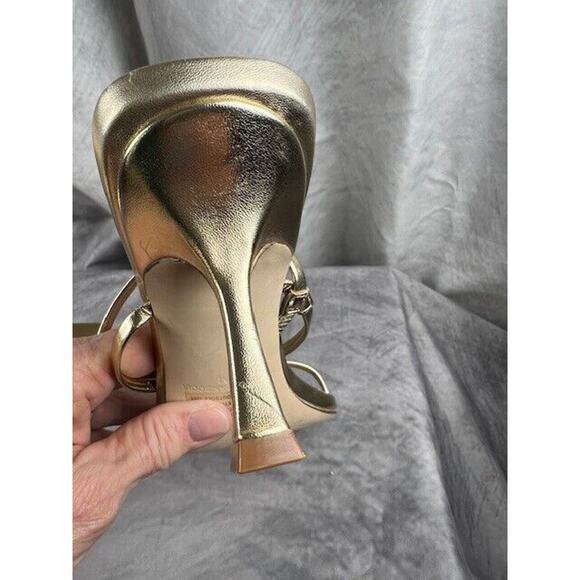 Steve Madden Womens Size US 8M Locke Strappy Thong Champagne Dress Heels - Picture 7 of 7